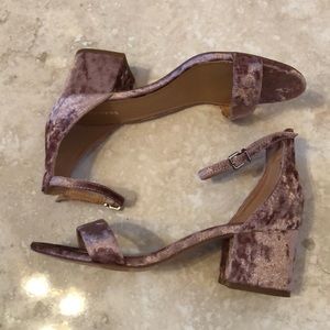 Velvet block heel sandals